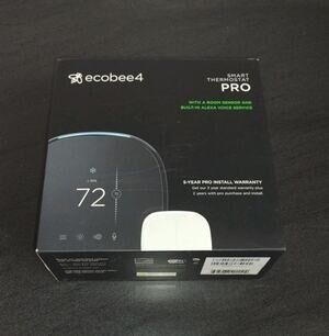 Ecobee 4 Smart Thermostat Black EB-STATE4-01 With Room Sensor And Built-in Alexa